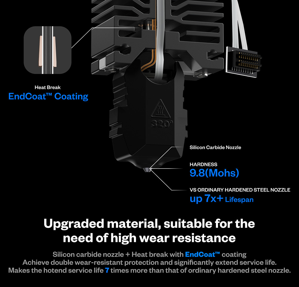 Phaetus Conch Hotend Plus for Bambu Lab P1/P1S, 0.4mm