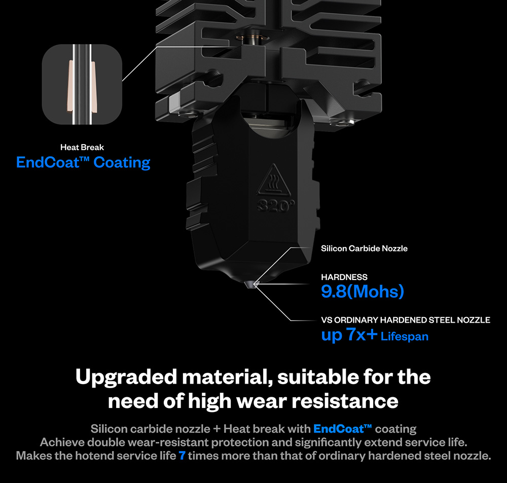 Phaetus Conch Hotend Plus for Bambu Lab X1/P1, 0.6mm
