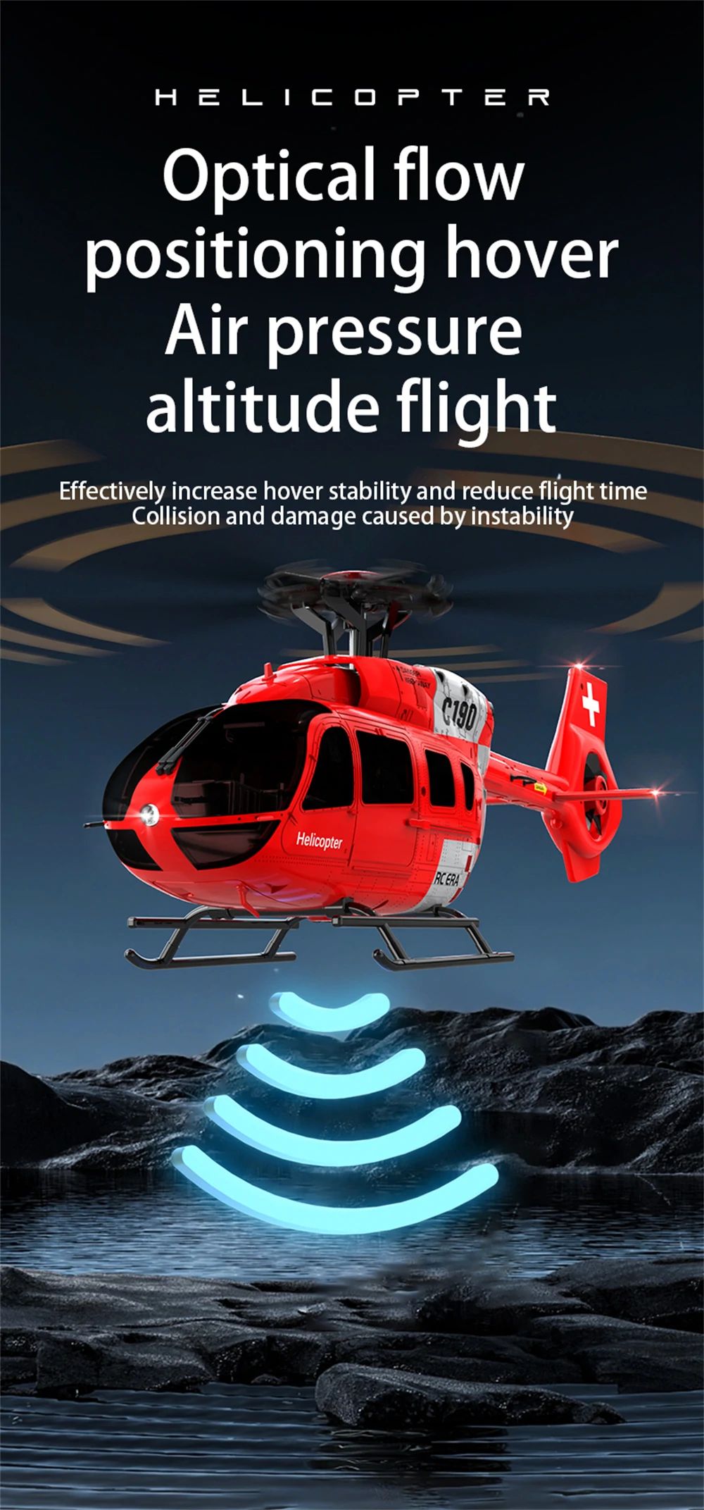 RC ERA C190 H145 150 Size Gyro Stabilized RC Helicopter - Red