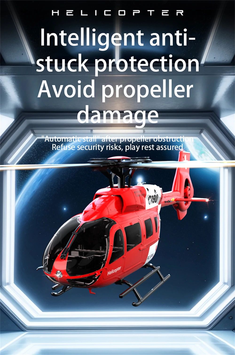 RC ERA C190 H145 150 Size Gyro Stabilized RC Helicopter - Red