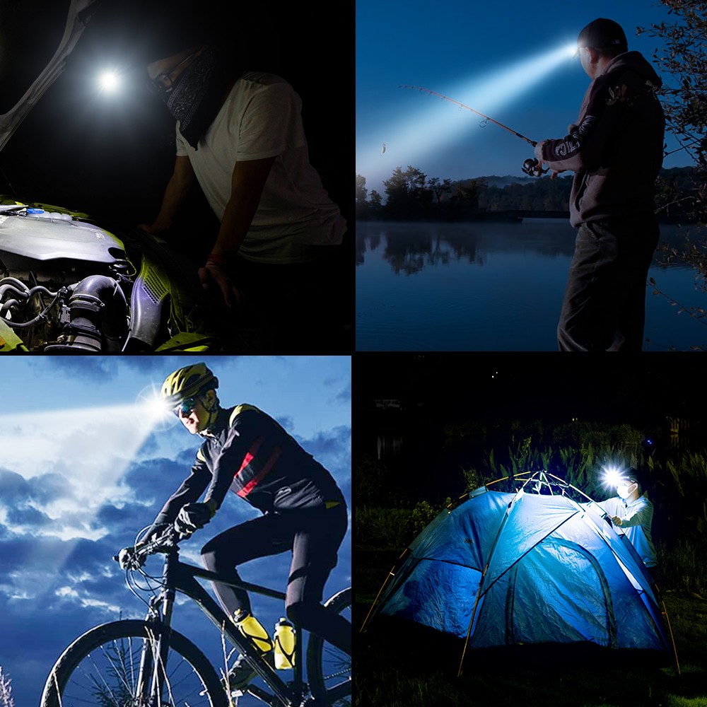 TD230 Motion Sensor Type-C Rechargeable Headlamp for Night Running / Camping / Hiking, 6 Key Modes & 6 Motion Sensor Modes - 2pcs