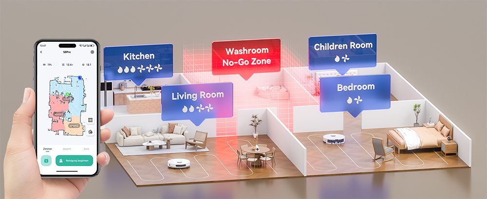 Tesvor S8 Max Robot Vacuum Cleaner, 3-in-1 Vacuum/Sweep/Mop, 8000Pa Super Suction, Up to 180min Runtime, Self-emptying, 2.5L Large Dust Bag, Remote/APP Control, LiDAR Navigation