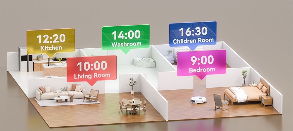 Tesvor S8 Max Robot Vacuum Cleaner, 3-in-1 Vacuum/Sweep/Mop, 8000Pa Super Suction, Up to 180min Runtime, Self-emptying, 2.5L Large Dust Bag, Remote/APP Control, LiDAR Navigation