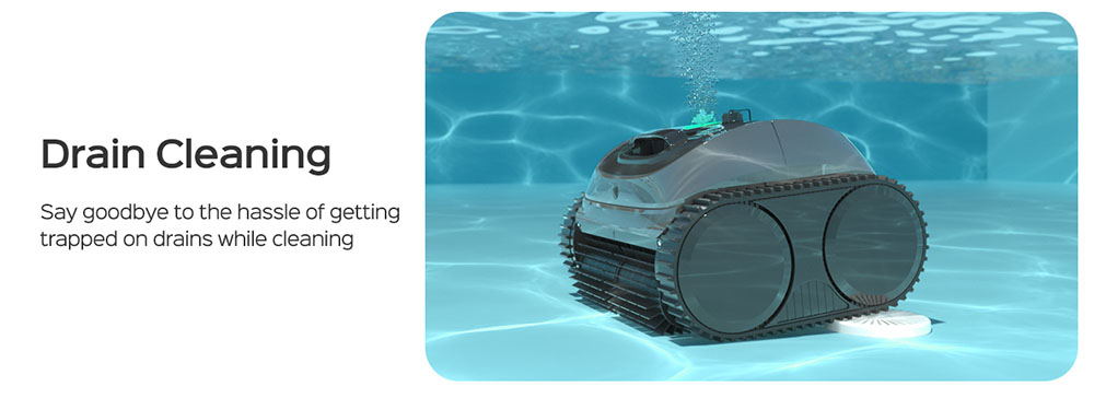 WYBOT C1 Kabelloser Roboter-Poolreiniger, 150Min. Laufzeit, Wandklettern, intelligente Routenplanung, APP-Steuerung, für Pools bis 150 m², Graugrün