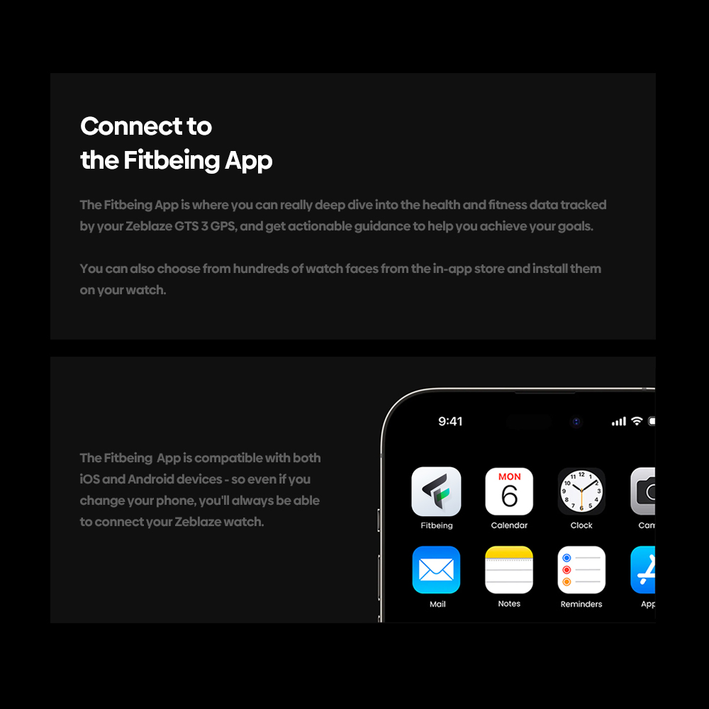 Zeblaze GTS 3 GPS Smartwatch, 2.01 inch Screen, GPS Tracking, Health & Sleep Monitoring, 60+ Sports Modes, Bluetooth Calling - Beige