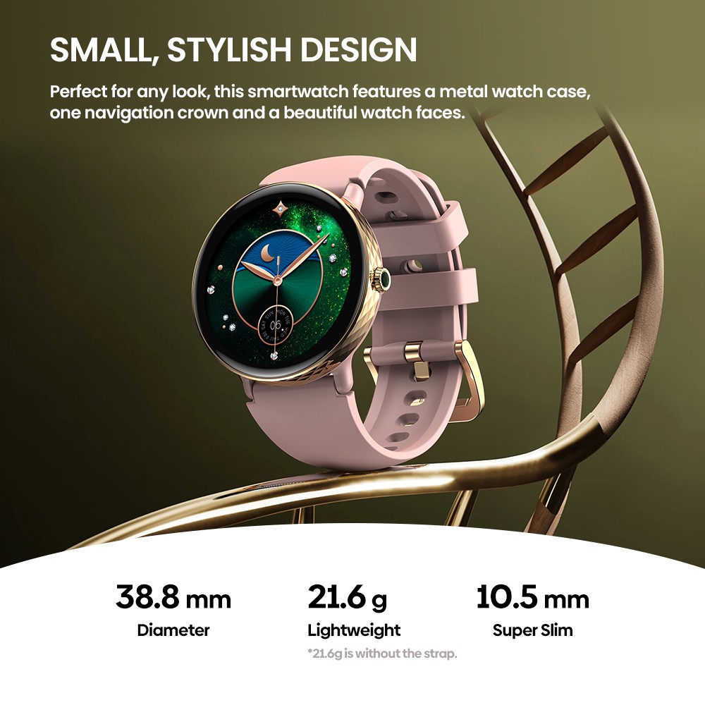 Zeblaze Lily 2 Smartwatch for Women, 1.2 inch AMOLED Touchscreen, Health Monitoring & Menstrual Cycle Tracking, 120+ Sports Modes, Bluetooth Calling - Pink
