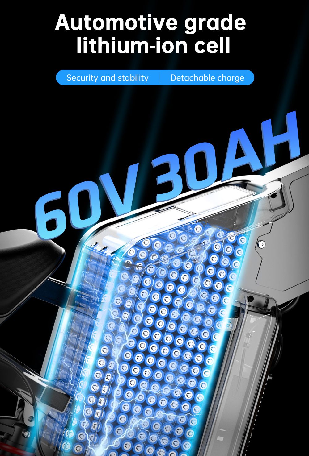 EKXBIKE X21 Max Electric Bike, 3000W Motor, 60V 30AH Battery, 19*2 inch MTB Tire, 85km/h Max Speed, 90km Range, Hydraulic Brakes, Hydraulic Shock Absorber, Shimano 7-speed, LCD Display