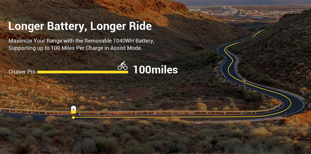 Magicycle Cruiser Pro Step-over Electric Bike, 750W Motor, 52V 20Ah Battery, 26*4 inch Fat Tires, 28mph Max Speed, 100 Miles Range, Hydraulic Disc Brake, Hydraulic Suspension Front Fork, Shimano 7 speed - Blue