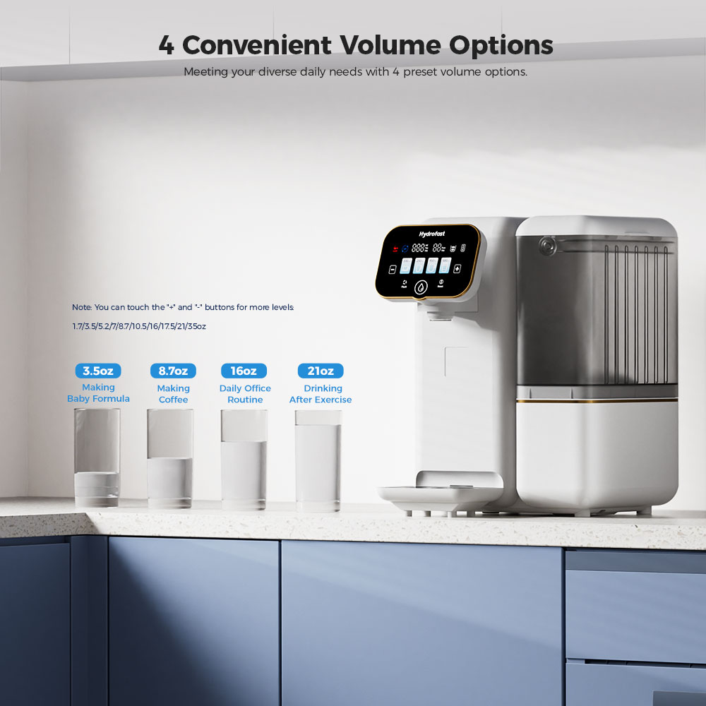 Hydrofast B100 Countertop Water Purifier, Room Temperature, Reverse Osmosis Water Filter for Home, Office