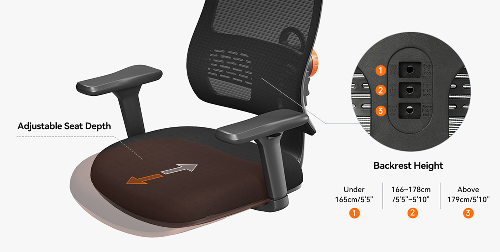 NEWTRAL MAGICH003 Ergonomic Chair, Auto-Following Backrest, Adaptive Lower Back Support, Adjustable Headrest Seat Depth, 3D Armrest Recliner, 3 Positions to Lock