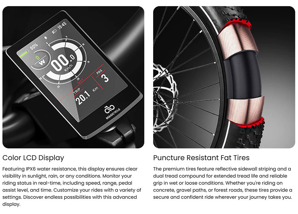 Magicycle Cruiser Pro Step-over Electric Bike, 750W Motor, 52V 20Ah Battery, 26*4 inch Fat Tires, 28mph Max Speed, 100 Miles Range, Hydraulic Disc Brake, Hydraulic Suspension Front Fork, Shimano 7 speed - Blue