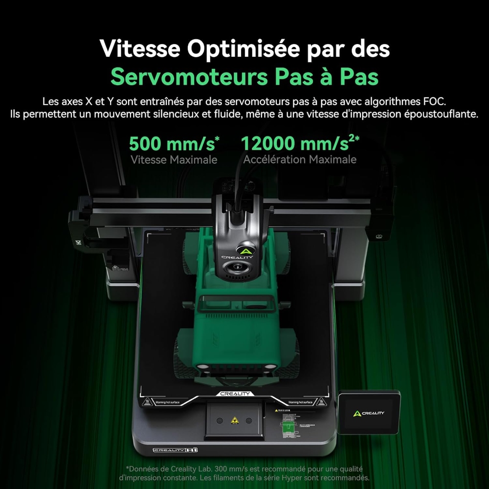 Creality Hi Combo Imprimante 3D, système multi-matériaux CFS, 500 mm/s, caméra de surveillance, jusqu'à 16 couleurs