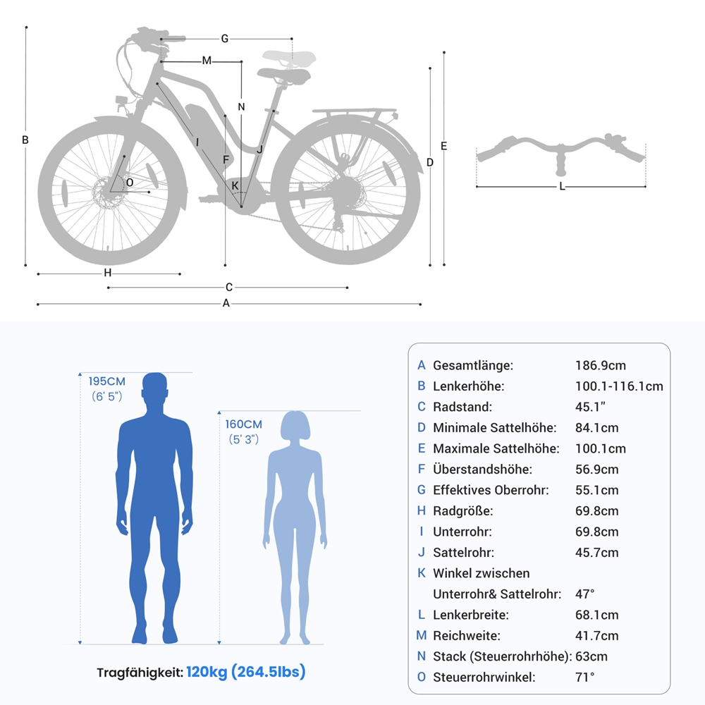 Touroll MA2 Elektrofahrrad, 250-W-Mittelmotor, 36-V-13-Ah-Akku, 27,5-Zoll-Reifen, 25 km/h Höchstgeschwindigkeit, 100 km maximale Reichweite, hydraulische Scheibenbremse, Federgabel mit Verriegelung, Shimano 7-Gang-Schaltung – Braun