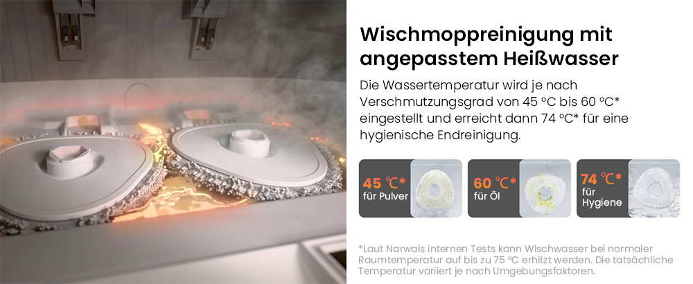 NARWAL Freo Z10 Saug- und Wischroboter, verwicklungsfrei, 15.000 Pa Saugleistung, passt sich schwer erreichbaren Stellen an, selbstentleerend, Wischmopp-Waschen und -Trocknen, Hindernisvermeidung, für Tierhaare und Hartböden, weiß