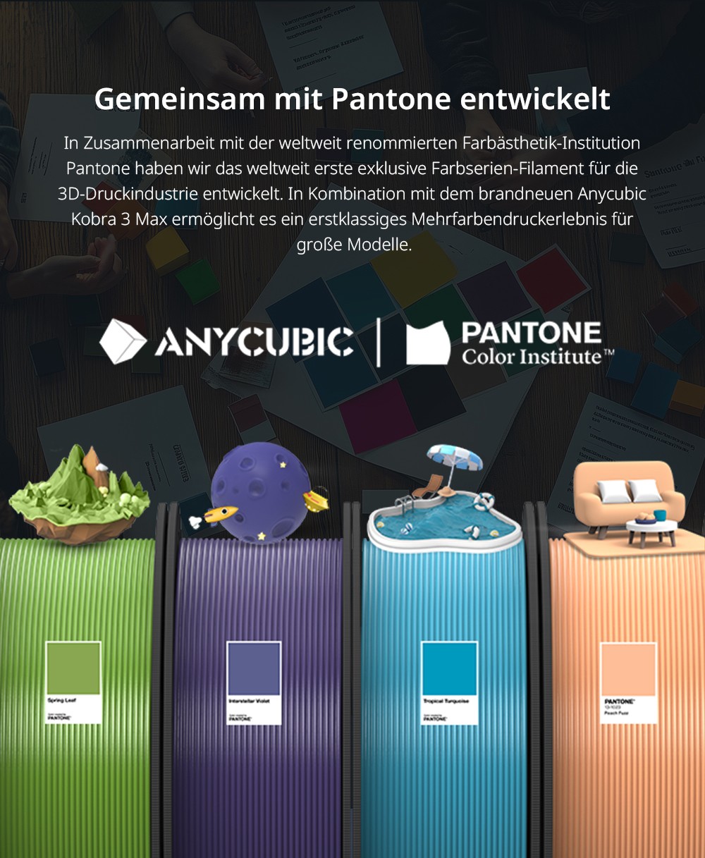 Anycubic Kobra 3 Max Combo 3D-Drucker, bis zu 8-Farben-Druck, ACE Pro Color Engine, 600 mm/s Hochgeschwindigkeitsdruck, automatische Nivellierung und Anti-Step-Lost, 420 x 420 x 500 mm