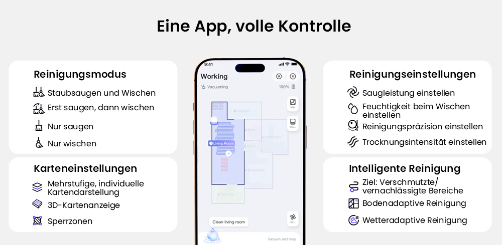NARWAL Freo Z10 Saug- und Wischroboter, verwicklungsfrei, 15.000 Pa Saugleistung, passt sich schwer erreichbaren Stellen an, selbstentleerend, Wischmopp-Waschen und -Trocknen, Hindernisvermeidung, für Tierhaare und Hartböden, weiß