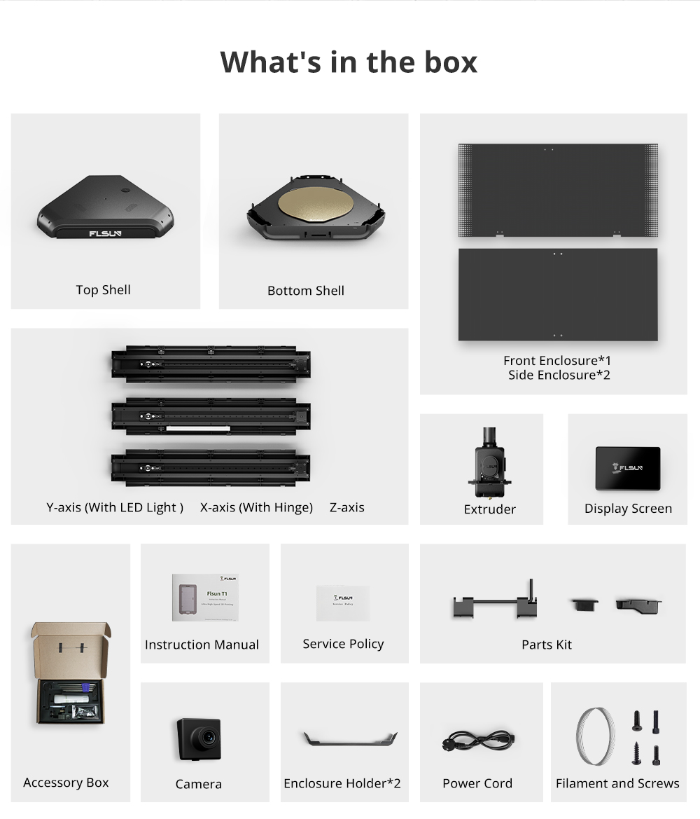 FLSUN T1 Delta Ultra High-Speed 3D Printer, 1000mm/s Printing Speeds, 260*260*330mm, CPAP High-Pressure Turbo Fan, Al Camera, Auto-leveling, High-Temp Hot End Kit, Dual Gear Direct Drive Extruder - EU Plug