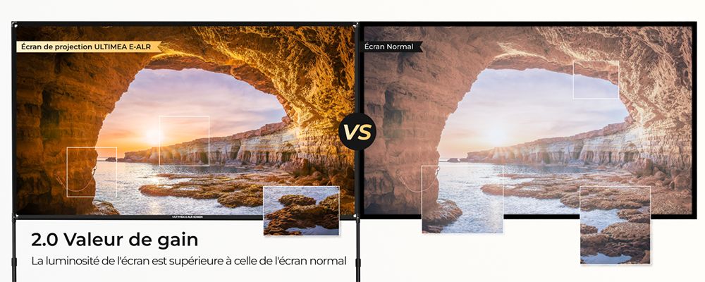 Écran de projection Ultimea Photon E-ALR 100 pouces avec support