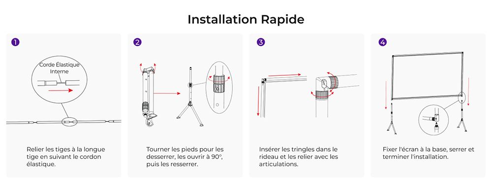 Ultimea Photon E-ALR 120 pouces Écran de projection avec support