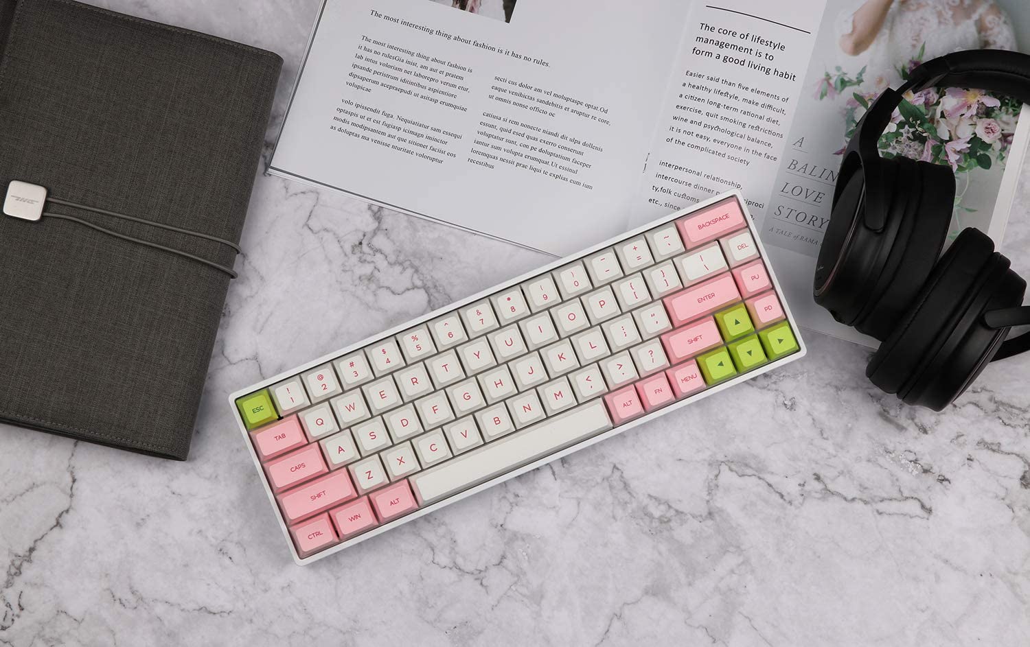 Refurbished Skyloong GK68 68keys 65% Gasket RGB Hot-Swappable Bluetooth Mechanical Keyboard Gateron Yellow Switch - White