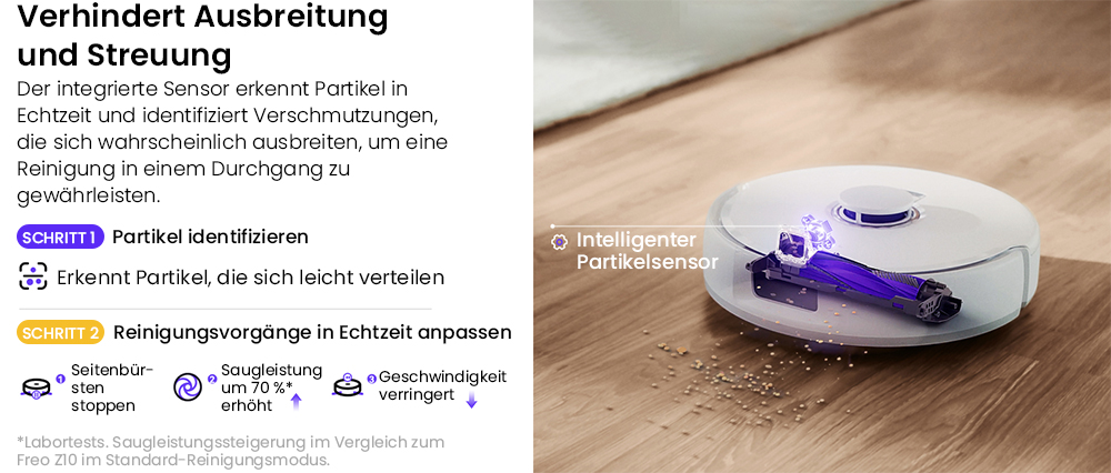 NARWAL Freo Z10 Saug- und Wischroboter, verwicklungsfrei, 15.000 Pa Saugleistung, passt sich schwer erreichbaren Stellen an, selbstentleerend, Wischmopp-Waschen und -Trocknen, Hindernisvermeidung, für Tierhaare und Hartböden, weiß