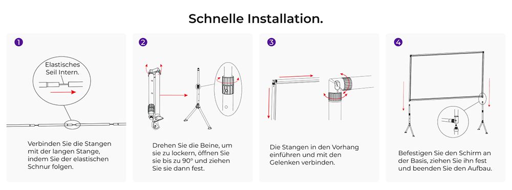 Ultimea Photon E-ALR 120 Zoll Projektionsleinwand mit Ständer