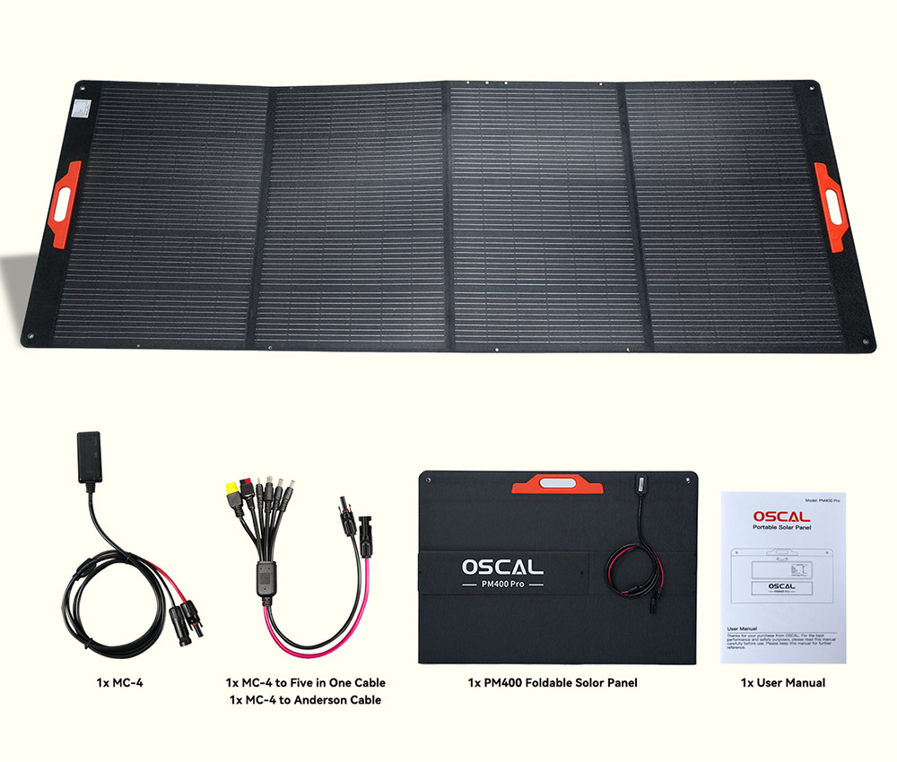 Blackview Oscal PowerMax 3600 Robuste Powerstation 3600Wh + Blackview Oscal PM400 Pro 400W Faltbares Solarpanel