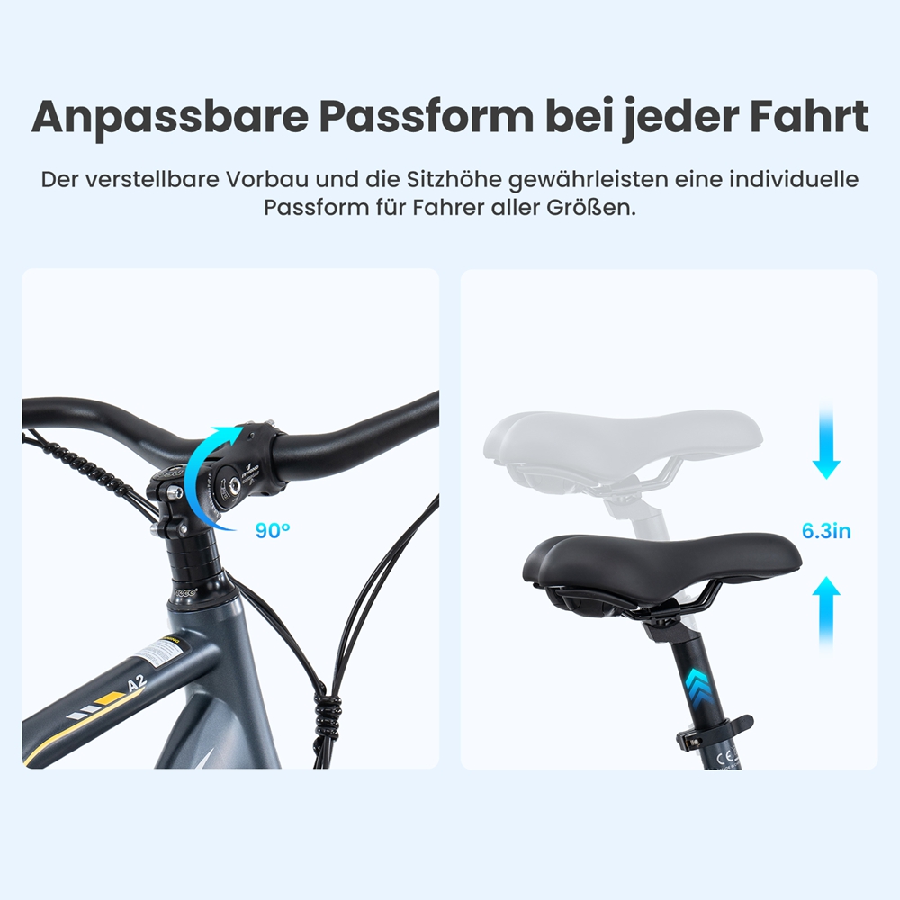 Touroll MA2 Elektrofahrrad, 250-W-Mittelmotor, 36-V-13-Ah-Akku, 27,5-Zoll-Reifen, 25 km/h Höchstgeschwindigkeit, 100 km maximale Reichweite, hydraulische Scheibenbremse, Federgabel mit Verriegelung, Shimano 7-Gang-Schaltung – Braun
