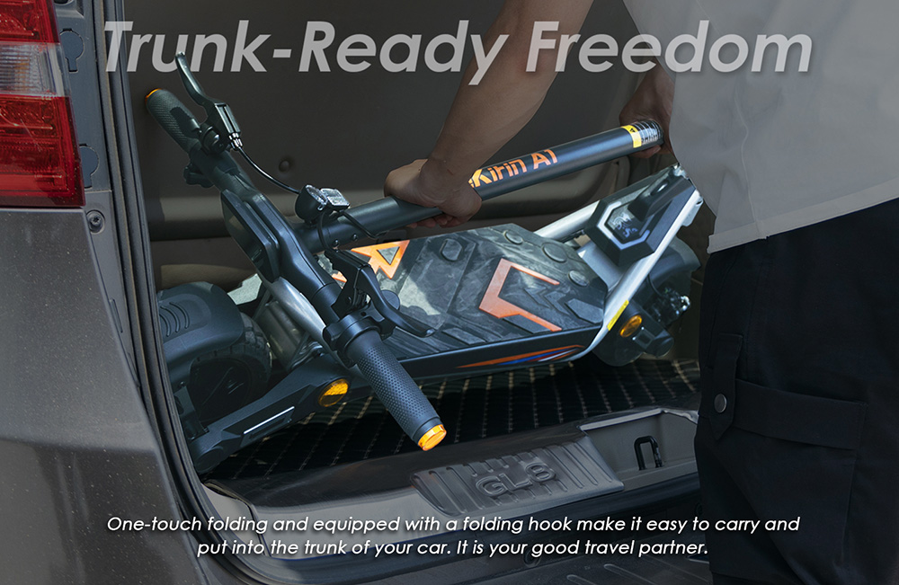 Kukirin A1 Folding Electric Scooter, 800W Motor, 48V 13Ah Battery, 10 inch Vacuum Tire, 45km/h Max Speed, 45km Range, Front & Rear Disc Brake, Front & Rear Shock Absorption