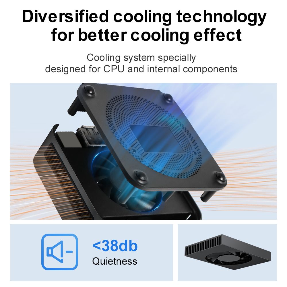 Ninkear MBOX 11 Mini PC, Intel Twin Lake N150 4 cœurs Max 3,6 GHz, 16 Go de RAM 512 Go SSD, HDMI2.0 + DP1.4 (4K@60Hz) Double écran, WiFi 5 Bluetooth 5.0, 2 * USB 3.0 2 * USB 2.0 1 * RJ45 1 * prise casque