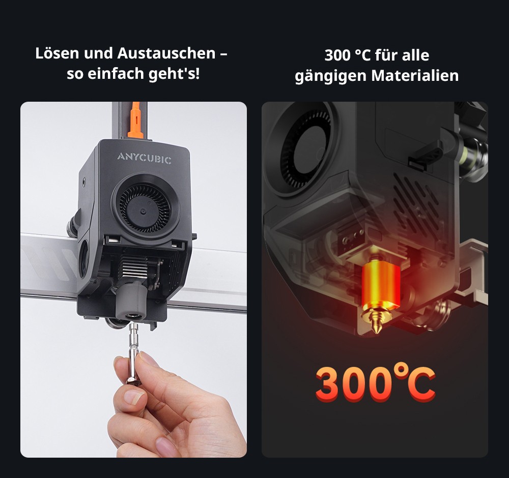 Anycubic Kobra 3 Max Combo 3D-Drucker, bis zu 8-Farben-Druck, ACE Pro Color Engine, 600 mm/s Hochgeschwindigkeitsdruck, automatische Nivellierung und Anti-Step-Lost, 420 x 420 x 500 mm