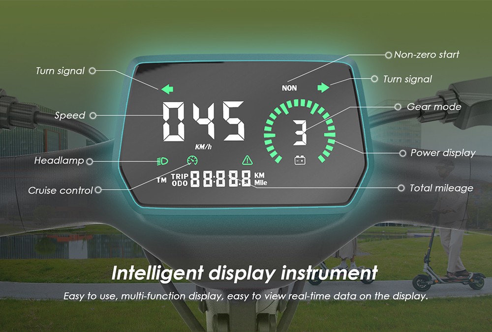 Kukirin A1 Folding Electric Scooter, 800W Motor, 48V 13Ah Battery, 10 inch Vacuum Tire, 45km/h Max Speed, 45km Range, Front & Rear Disc Brake, Front & Rear Shock Absorption