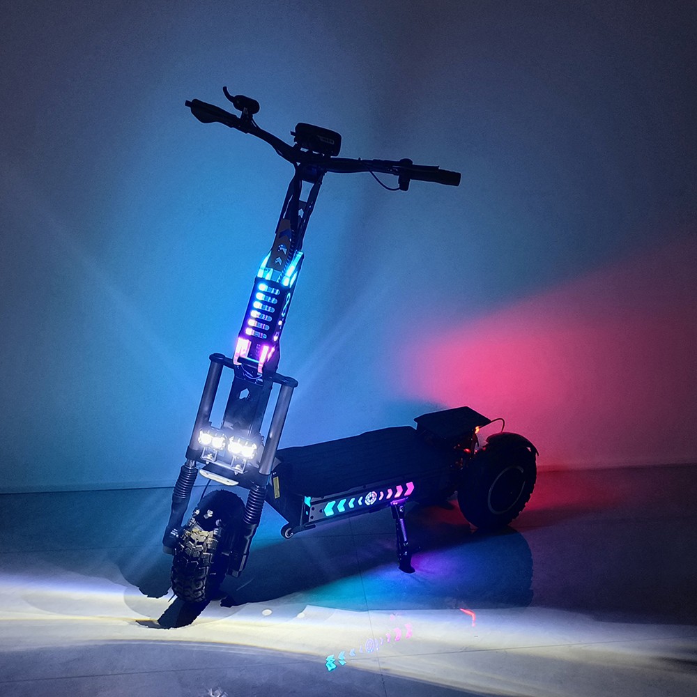 OOTD T30 Folding Electric Scooter, 1600W*2 Motor, 60V 31.2Ah Battery, 13 inch Off-road Tires, 65km/h Max Speed, 100km Max Range, Hydraulic Disc Brakes, Front Hydraulic & Rear Spring Suspension, 200kg Max Load