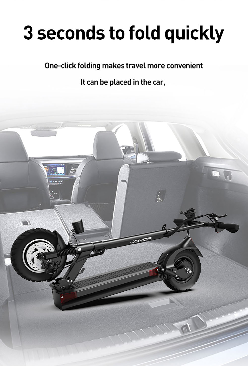 JOYOR Y6-S Electric Scooter 18Ah Battery 500W Motor Up to 60KM Range 10 Inch Wheel 40Km/h Max Speed