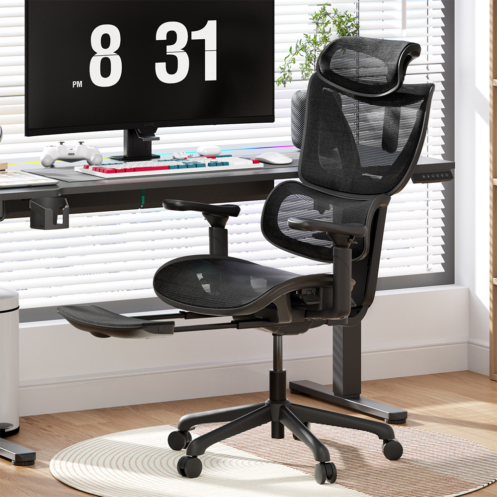 ACGAM CG-5245M Ergonomic Gaming Office Chair, 3D Adjustable Armrest, with Footrest