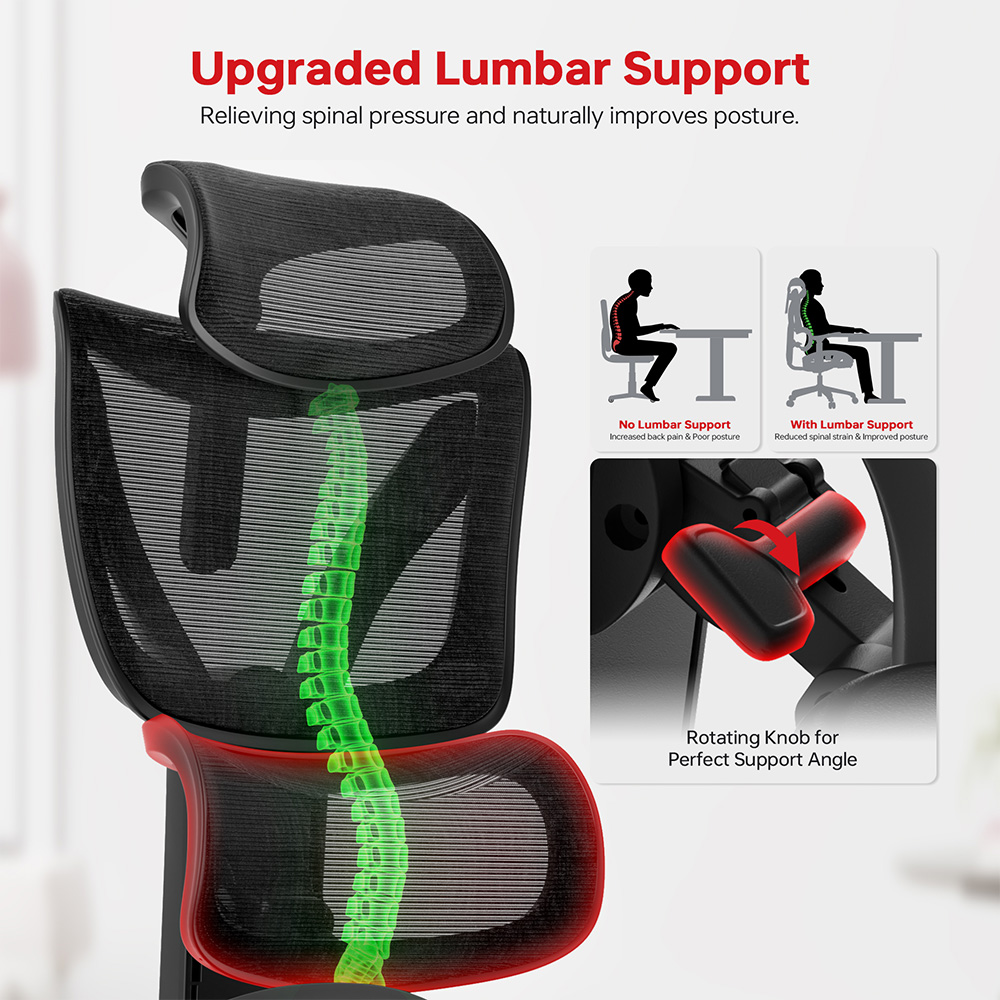 ACGAM CG-5245M Ergonomic Gaming Office Chair, 3D Adjustable Armrest, with Footrest