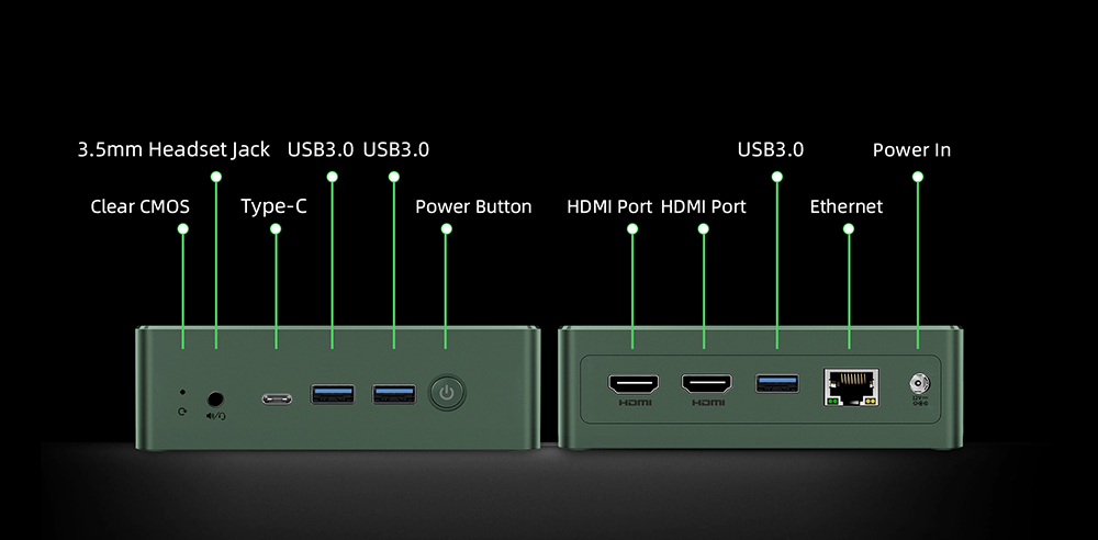 Refurbished BMAX B6 Power Mini PC, Intel Core i7-1060NG7 up to 3.8GHz, 16GB LPDDR4 1TB SSD, 2xHDMI Full Feature Type-C 4K Triple Display, 3xUSB3.0 1000Mbps RJ45 LAN, Wi-Fi 6 BT 5.2 3.5mm Audio