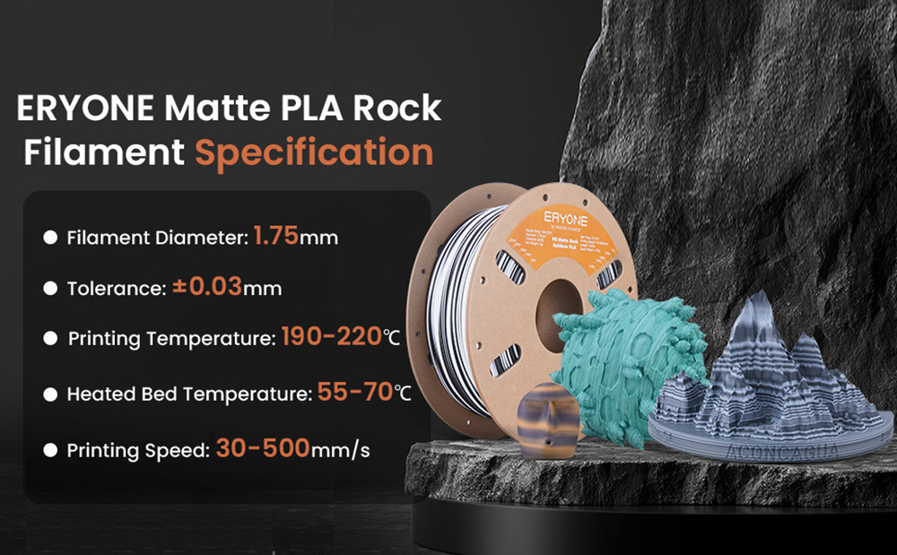 ERYONE High Speed PLA Matte Twisted Filament 1kg - Grand Canyon Red