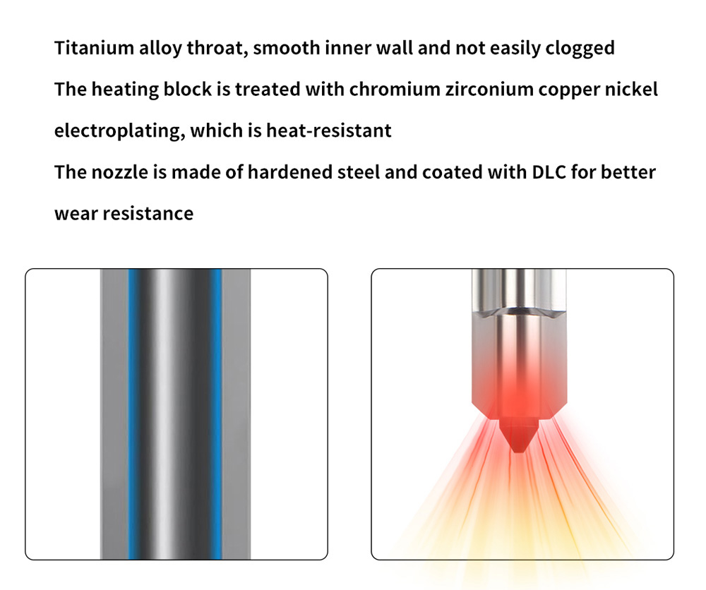 FYSETC 0.8mm Hardened Steel Nozzle Hotend Kit for Bambu Lab H2D A1/ A1 mini