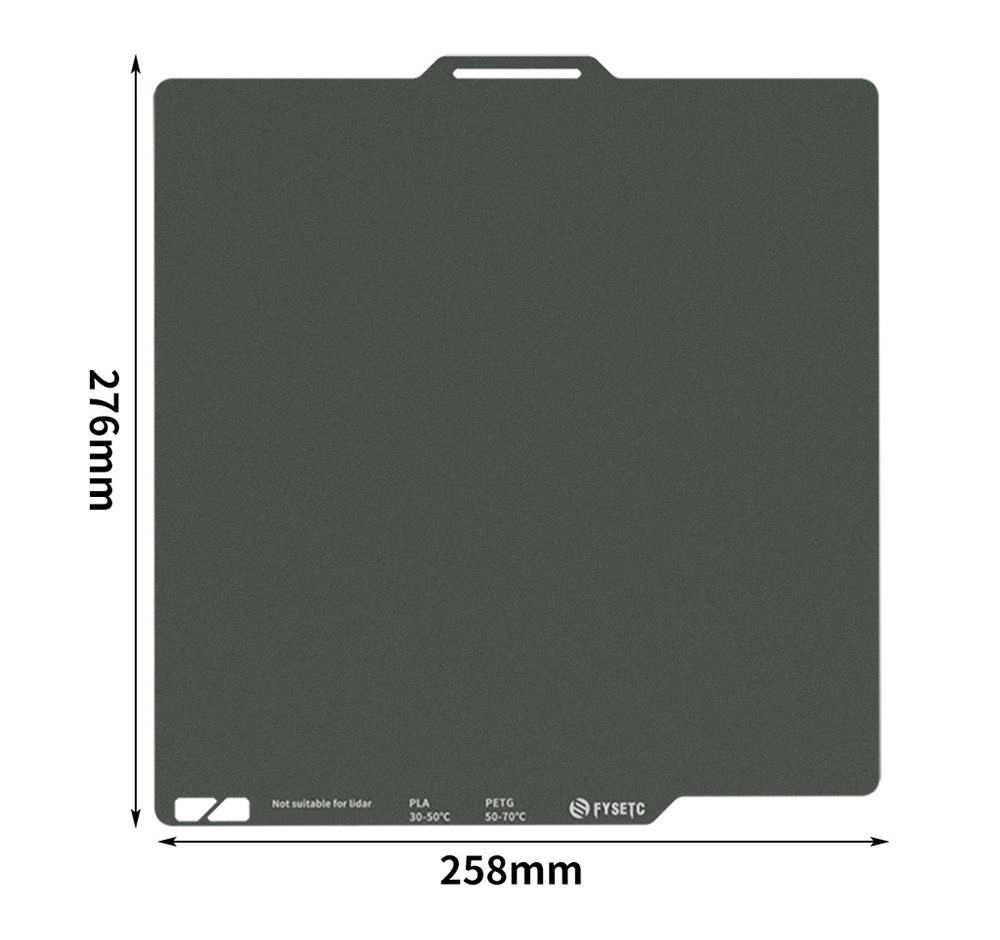 FYSETC CryoNix Build Plate, Double-sided, Low Temperature, 258x276mm, for Bambu Lab X1 P1 A1