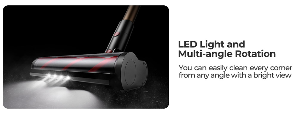Fieety V7 Aspirateur sans fil, aspiration puissante de 45 kPa, autonomie de 60 min, filtration 7 couches, écran tactile LED, pour tapis et sols durs