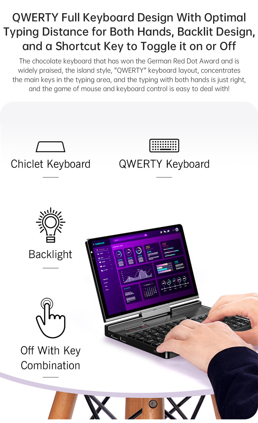 GPD Pocket 4 Handheld Laptop, 8.8'' 2560*1600 Touchscreen, 144Hz Refresh Rate, AMD Ryzen AI 9 HX 370 12 Cores Max 5.1GHz, 64GB RAM 2TB SSD, WiFi6E Bluetooth5.3, 1*USB4, 1*HDMI, 1*Full-Featured USB-C, 1*USB3.2, 1*USB2.0, 1*microSD, 1*RJ45 - EU Plug