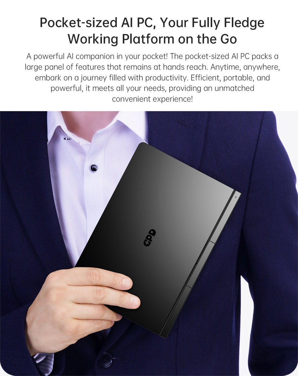 GPD Pocket 4 Handheld Laptop, 8.8'' 2560*1600 Touchscreen, 144Hz Refresh Rate, AMD Ryzen AI 9 HX 370 12 Cores Max 5.1GHz, 64GB RAM 2TB SSD, WiFi6E Bluetooth5.3, 1*USB4, 1*HDMI, 1*Full-Featured USB-C, 1*USB3.2, 1*USB2.0, 1*microSD, 1*RJ45 - EU Plug