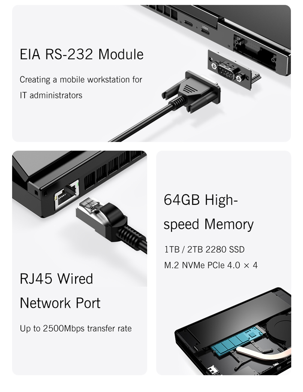 GPD Pocket 4 Handheld Laptop, 8.8'' 2560*1600 Touchscreen, 144Hz Refresh Rate, AMD Ryzen AI 9 HX 370 12 Cores Max 5.1GHz, 64GB RAM 2TB SSD, WiFi6E Bluetooth5.3, 1*USB4, 1*HDMI, 1*Full-Featured USB-C, 1*USB3.2, 1*USB2.0, 1*microSD, 1*RJ45 - US Plug
