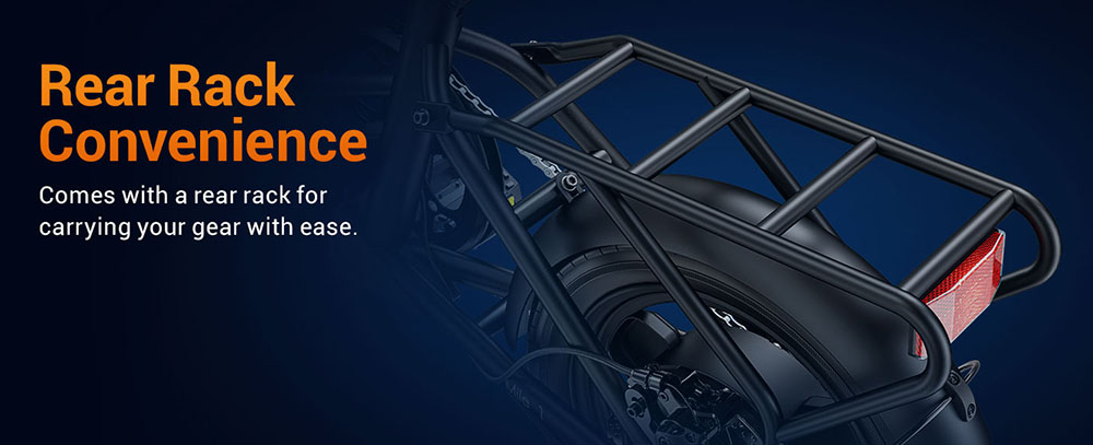 HillMiles Mile 1 Electric Bike, 250W Motor, 36V 10.4Ah Battery, 14 inch Tires, 25km/h Max Speed, 60km Range, Mechanical Disc Brakes, Front Fork Suspension - Blue