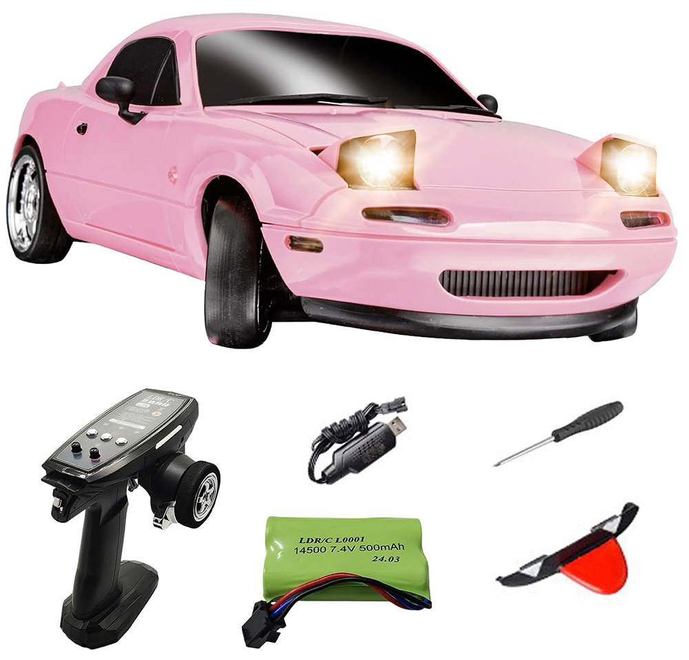 LD 1804 1/18 RC Drift Car 2.4GHz RWD RC Vehicle Toy - Pink