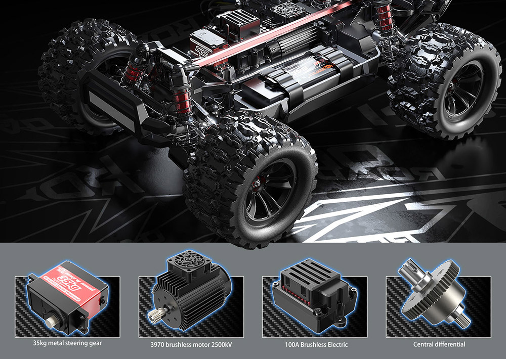 MJX 10208 1/10 RC Car 4WD Brushless High Speed 4WD RC Vehicle