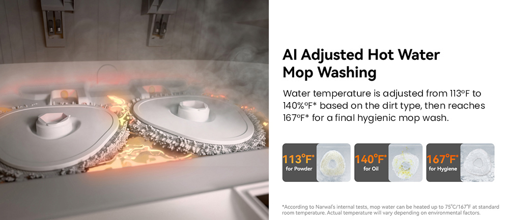 NARWAL Freo Z10 Robot Vacuum and Mop, Tangle Free, 15,000Pa Suction, Adapts to Hard-to-Reach Areas, Self-Emptying, Mop Washing & Drying, Obstacle Avoidance, for Pet Hair & Hard Floor, White