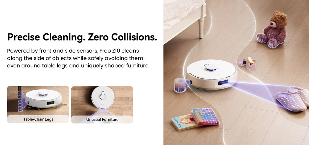 NARWAL Freo Z10 Robot Vacuum and Mop, Tangle Free, 15,000Pa Suction, Adapts to Hard-to-Reach Areas, Self-Emptying, Mop Washing & Drying, Obstacle Avoidance, for Pet Hair & Hard Floor, White