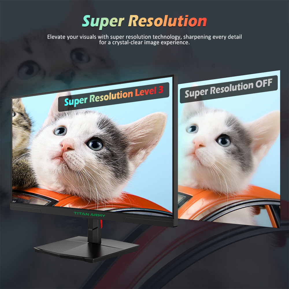 Refurbished TITAN ARMY P2510G Gaming Monitor, 24.5'' 1920*1080 FAST IPS Screen, 180Hz Refresh Rate, HDR10, 99% sRGB, 1ms GTG, Adaptive Sync, Dynamic OD, Game Assist, 8 Scene Modes, Hardware Low Blue Light, 1*HDMI2.0 1*DP1.4 1* Audio